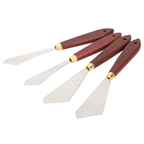 4Pcs Edelstahl Künstler Palettenmesser Set, Malerei Spatel Palettenmesser, Malerei Mischschaber für Ölgemälde, Acrylmischen von Garosa