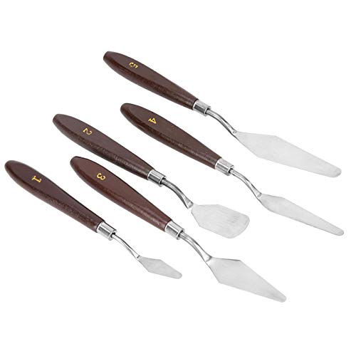 5pcs Malmesser Edelstahl Künstler Palettenmesser Ölgemälde Set, Spatel Palettenmesser Malerei Mischschaber für Leinwand, Acryl Mischen von Garosa