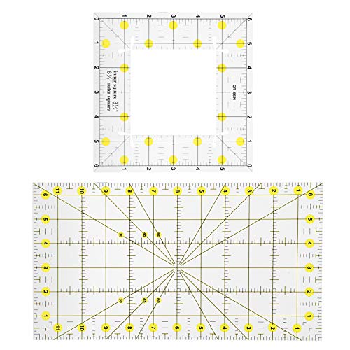 Acryl Quilting Lineale, Quilting Lineal Nähen Zeichnen Messwerkzeuge, Rechteck 11,8"x 6,3" Quadrat 6,5"x 6,5" von Garosa