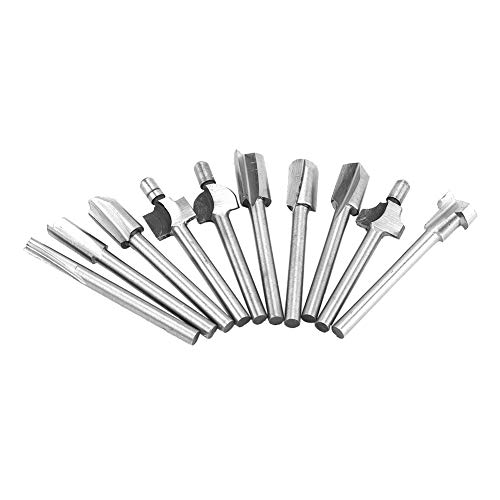 Bohrer 10Pcs HSS 1/8" Fräser Set Schaftfräser für Holzbearbeitung Schnitzen Bohren Werkzeug von Garosa