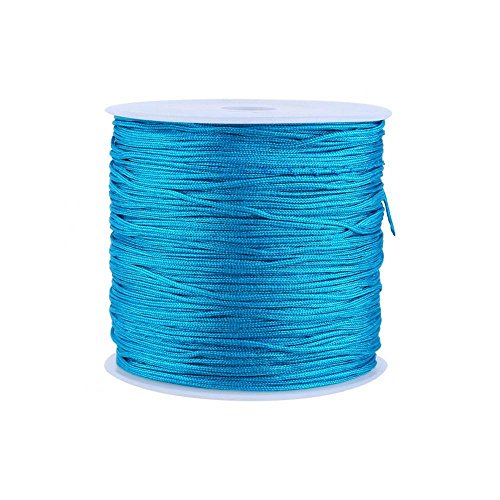 GLOGLOW 20 Farben 100 m x 0,8 mm Rattail Satin Nylon Trim Kordel Chinesischer Knoten für Halskette Armband Aufreihmaterialien Blau von Garosa