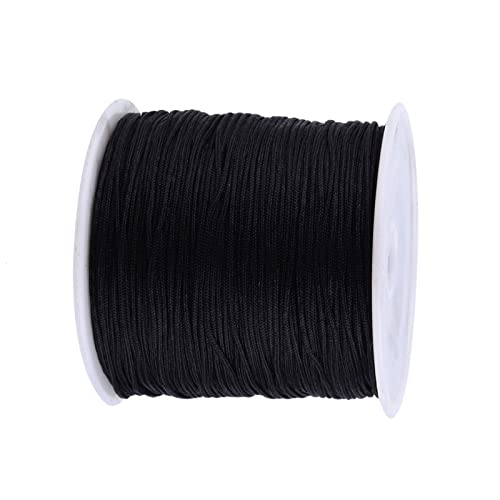 20 Farben 100 m x 0,8 mm Rattail Satin Nylon Trim Gewachste Baumwollschnur Kordel Chinesischer Knoten für DIY Halskette Armband Aufreihmaterialien Handwerk Machen Schwarz von Garosa