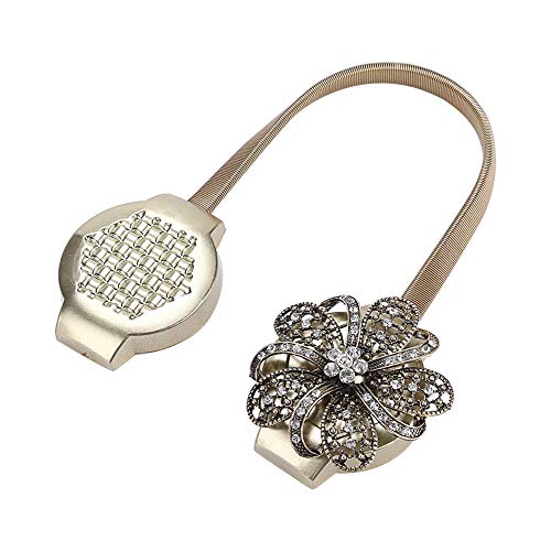 Magnetische Kristall Blume Vorhang Clip Raffhalter Gürtel Halter Stretch für Haus Büro Dekoration(Bronze) von Garosa