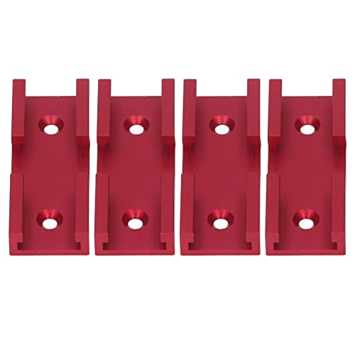 T-Schienen-Querrutsche, 4 STÜCKE T-Nut-Schienenverbinder T-Schienenverbinder Gehrungsschiene Jig Fixture Slot DIY Holzbearbeitungszubehör für Router, Düsen (Rot) von Garosa