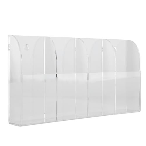 TV Klimaanlage Fernbedienung Halter Wandhalterung Acryl Clear Media Organizer Aufbewahrungsbox Fall mit 4 Grids für Tisch Schreibtisch Nachttisch von Garosa