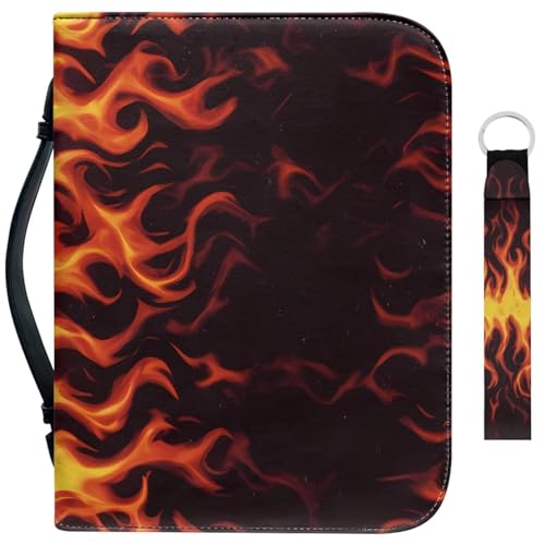 Garronmavis Swirl Fire Bibelhülle für Mädchen, Mutter, Flammenmalerei, Bibeltasche, künstlerische Gemälde, Bibelzubehör, 2 Stück – XXL von Garronmavis