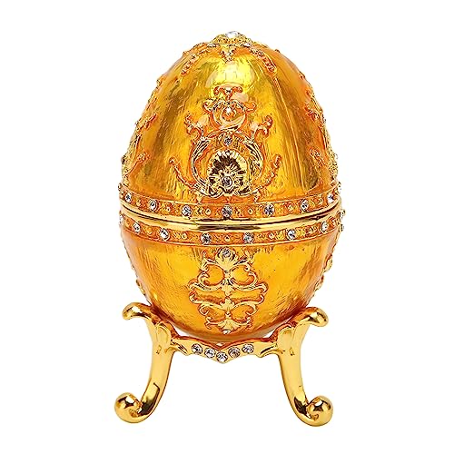 Garsent Eier-Schmuckkästchen Im Vintage-Fabergé-Stil – Einzigartige Handbemalte Emaillierte Schmuckschatulle, Sammlerstück in Limitierter Auflage, Eiförmige Schmuckschatulle, von Garsent