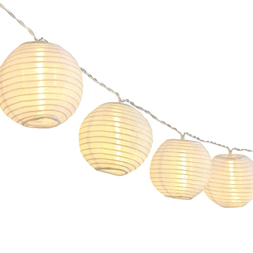 Small Mini LED Lampion Lichterkette Batterie 20er Nylon Papier 3 Meter mit Timer | Warm-weiß Lichterkette Außen Batterie Lampions Aussen Lichterketten batteriebetrieben auch für innen von Gartenmama