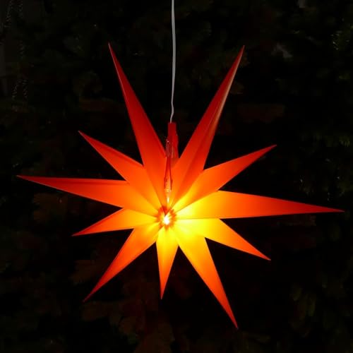 Gartenpirat 2D Leuchtender Weihnachtsstern rot Ø 50 cm mit 11 Zacken Timer-Funktion Faltstern mit LED-Birne warmweiß Weihnachtsdeko außen innen von Gartenpirat