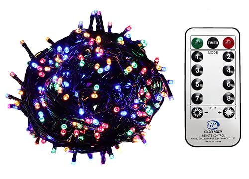 Gartenpirat Lichterkette 960 LED multicolor 76 m Kabelfarbe dunkelgrün außen innen Weihnachtsbeleuchtung Timer Fernbedienung 8 Programme Dimmen von Gartenpirat