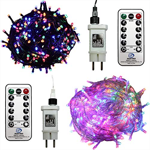 Gartenpirat Lichterkette 960 LED multicolor 76 m Kabelfarbe transparent außen innen Weihnachtsbeleuchtung Timer Fernbedienung 8 Programme Dimmen von Gartenpirat