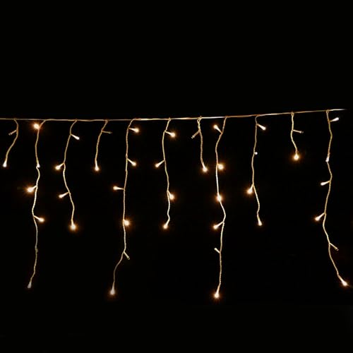 Gartenpirat Eisregen LED Lichterkette 6 m 240 LED warmweiß Weihnachtsbeleuchtung Timer außen innen von Gartenpirat