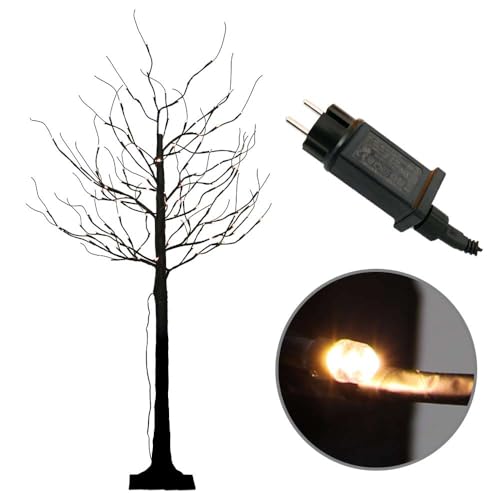 Gartenpirat LED Baum 150 cm schwarz 120 LED warmweiß Timer-Funktion Lichtbaum Weihnachtsbeleuchtung Lichterbaum Außenbeleuchtung von Gartenpirat