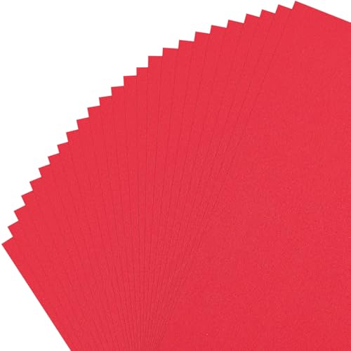 Gartful 25 Blatt schimmerndes Kartonpapier, 21,6 x 27,9 cm, metallisches Kartonpapier, 40,8 kg - 250 g/m², dicker Perlglanz-Einband für Einladungen, Visitenkarten, Postkarten, Bastelblumen, Kunst, Rot von Gartful