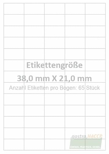 Wasser auflösbare Etiketten 38,0 x 21,0 mm Verpackungseinheit 50 von Gastro-HACCP