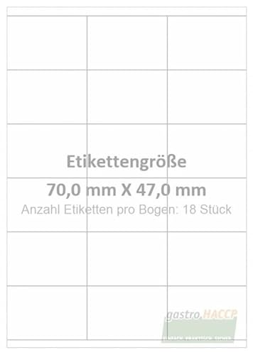 Wasserlösliche Etiketten 70,0 x 47,0 mm Verpackungseinheit 50 von Gastro-HACCP