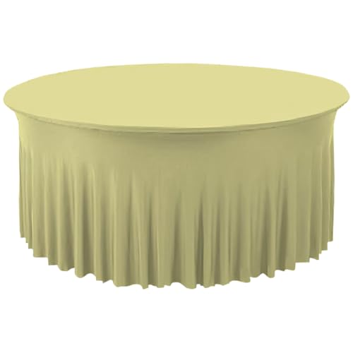 Gastro Uzal Runde Deluxe-Tischhusse (Creme, 150cm) von Gastro Uzal