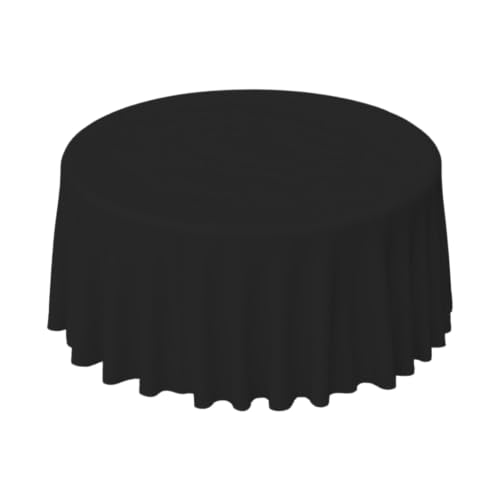 Runde Tischdecke 50% Polyester 50% Baumwolle (Schwarz, 160 cm) von Gastro Uzal