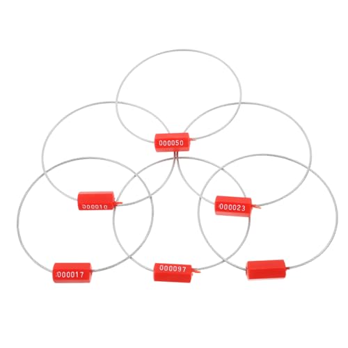 100st Kabeldichtungen Manipulationssiegel Sicherheitskabelplomben Sicherheitsdrahtplomben Nummerierte Stahlplomben Drahtplombe Für Lkw Versandsiegel Rot Verzinkter Stahldraht Gatuida von Gatuida