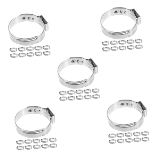 5 Sätze Klemme Pex-crimpwerkzeug Rohrbefestigung Cinch-clip Crimp-schlauchschellen Pex-cinch-ring Aus Edelstahl Spannwerkzeuge Rohrschelle Rostfreier Stahl Silver 60 Stück * 5 Gatuida von Gatuida