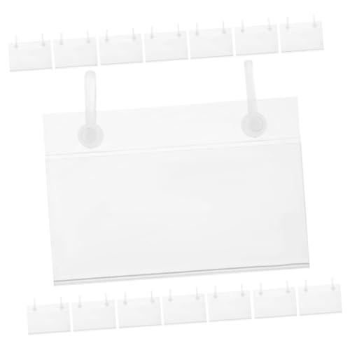 Gatuida 1 Satz Etikettenhalter Etiketten Aufkleber Preisschilder Preisschild Aufhänger Etikettensystem Aufstecketiketten Für Ticket-aufhänger-clips Pvc Transparent 20st von Gatuida