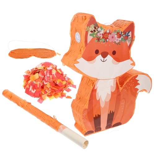 Gatuida 1 Satz Fuchs-Pinata party dekoration Geburtstagsspielzeug fuchs Fuchs Themenparty mexikanische geburtstagsfeierdekorationen kleine Piñata Papier Orange von Gatuida