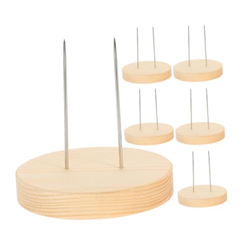 Gatuida 1 Satz Holzsockel Modellpuppen Mit Ständer Zubehör Für Den Puppenladen Puppenbasis Holzständer Zum Ausstellen Figurenhalter Steht Häkelpuppen-displayhalter Beige Hölzern 6st von Gatuida