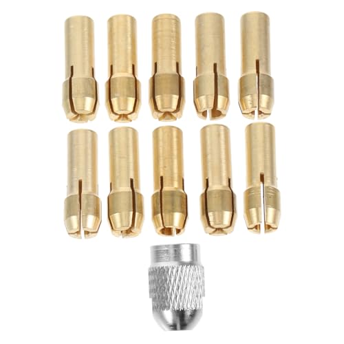 Gatuida 1 Set Elektro Schleiffutter Drehwerkzeug Set Elektrobohrer Adapter Kleiner Elektro Bohrer Clip Drehfutter Spannzangen Schleifmaschine Spannadapter Mini Bohrfutter Goldenes Kupfer von Gatuida