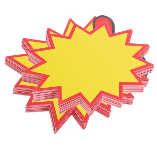 Gatuida 100st Löschbares Preisschild Star-burst-verkaufsetiketten Verkaufsetikettenschilder Schild Zur Anzeige Des Verkaufspreises Ausverkaufs-display-tags Preisschilder Pop Yellow von Gatuida