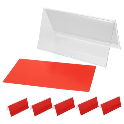 Gatuida 10St Anzeigetisch für Namensschilder platzkarte Tischschild Klassenzimmer Schild Flexible Tischkartenhalter Büro Papierständer Preiskartenhalter Hochzeitsschildständer Plastik rot von Gatuida