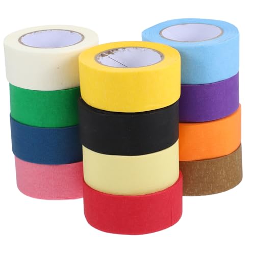 Gatuida 12 Rollen Buntes Malerband Diy Washi Tape Dekorative Klebebänder Geschenkband Als Farbige Bänder Masse Scrapbook-dekor Planer Liefert Washi Tape Einfarbig Papier von Gatuida