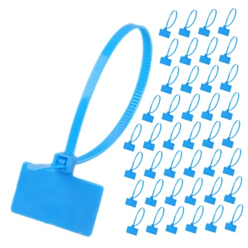 Gatuida 120st Beschilderungskrawatte Ladekabelhalter Regalklammern Aus Draht Kabel-wandclips Kabelclips Kabeletikett Befestigen Band Schwere Kabelbinder Weiß Drahtzaunklammern Blue Nylon von Gatuida