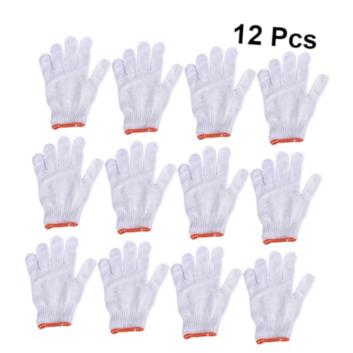 Gatuida 12St Handschuhe aus Baumwollgarn Industriehandschuhe Arbeitshandschuhe herren Zubehör Muffen arbeitssicherheit work gloves Handschuhe Schutz Handschuhe Arbeitsschutz Weiß von Gatuida