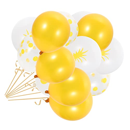 Gatuida 15 Stück Ananas-Latexballon hawaii party dekoration sommerdeko balloon tropische Ballongirlande klare Luftballons Fotografie-Requisiten Festival dekorativer Ballon Emulsion Yellow von Gatuida