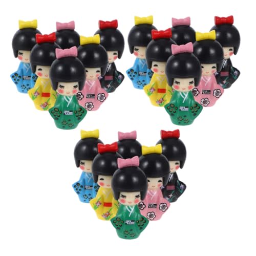 Gatuida 18 Stück Mikro-landschaftsverzierung Japanische Kimonopuppen Kimono-Ornament Kimono-Puppen- Koreanische Puppenfigur Japanische Kimonofigur Japanische Kimono-minipuppe PVC von Gatuida