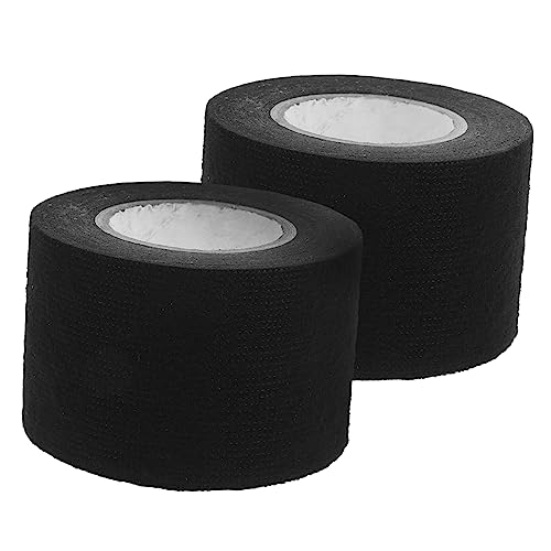 Gatuida 2 Rollen strassband stoffbänder Professionelles Klebeband heat resistant tape Drahtklammern kleben Gewebe-Elektroband Nebel Stoff-Elektroband Kabelbaumband für Autos Flanell Black von Gatuida