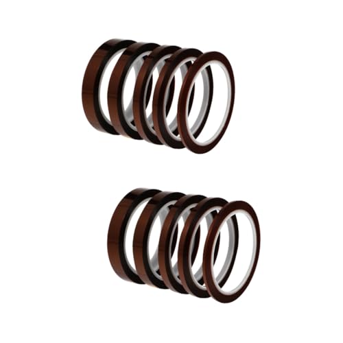 Gatuida 2 Sätze Hochtemperaturbeständiges Klebeband Hitzesublimationspresse Klebeband Für Platine Lötband Volumen Roll Heizband Sublimationswärmeband Klebeband Zum Löten Brown 5 Rollen * 2 von Gatuida