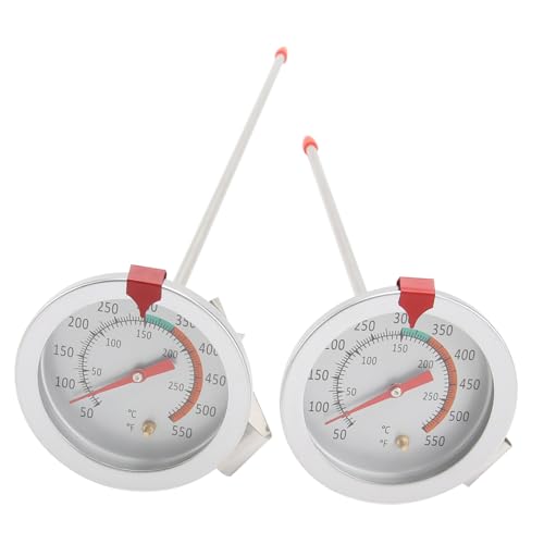 Gatuida 2 Stk Friteuse-Thermometer Fleischtemperaturanzeige Ofen Messgerät Rost Radiergummi kitchen thermometer küche thermometer Kochthermometer Backthermometer Rostfreier Stahl Weiß von Gatuida