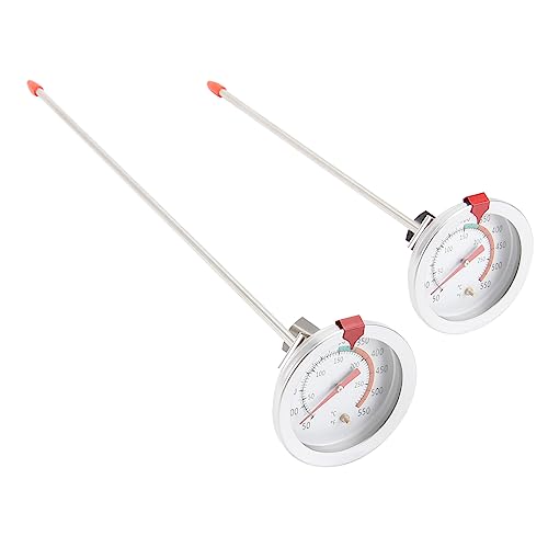 Gatuida 2 Stk Friteuse-thermometer Ofen Fleischtemperaturanzeige Kochsonde Temperaturfühler Messgerät Rost Radiergummi Backthermometer Praktisches Fieberthermometer Rostfreier Stahl Weiß von Gatuida