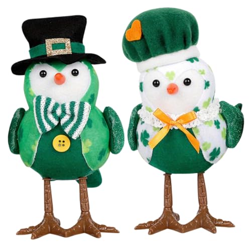 Gatuida 2 Stück St. Patrick Light licht würfelunterlage tischdeko esstisch STO Farbe Leve Sonne und Mond Zwerg Plüsch Dekorationen Tag leuchtendes Vogeldekor Vogel anzünden Polyester von Gatuida