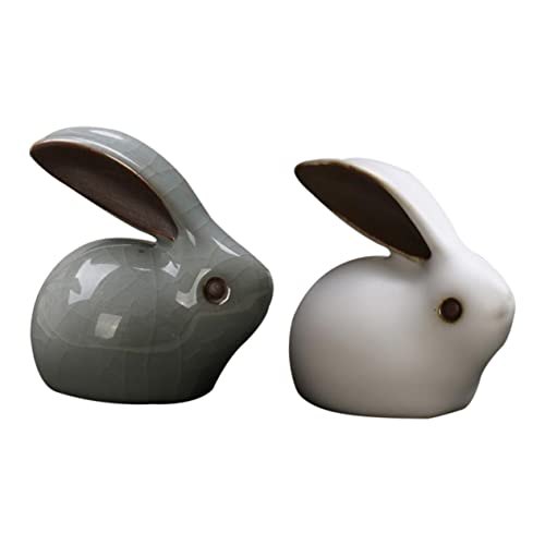 Gatuida 2Stücke Dekorative Kaninchen Modelle Teetiere Für Tisch Zodiac Rabbit Modelle Als Tischschmuck Kunstvolle Desktop Ornamente Für Wohnkultur von Gatuida