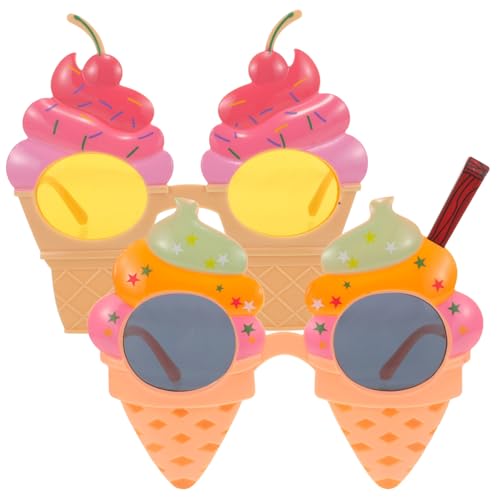 Gatuida 2Stücke Lustige Hawaiianische Eiscreme Kostümbrille Sommerbrille Für Strandparty Dekorationen Und Foto Requisiten Cherry Ice Eiscreme von Gatuida