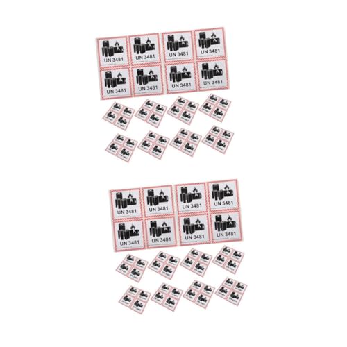 Gatuida 2sets Batterieetikett Batteriewarnschilder Batteriewarnaufkleber Aufkleber Zur Batteriebeschriftung Warnaufkleber Für Die Batterie Black Kupferplattenaufkleber 200pcs*2 von Gatuida