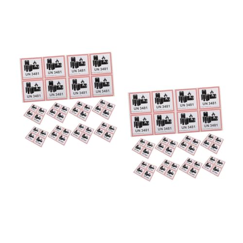 Gatuida 2sets Batterieetikett Sicherheitslabel Batterietransportetiketten Sicherheitswarnschilder Für Batterien Kupferplattenaufkleber Black 200pcs*2 von Gatuida