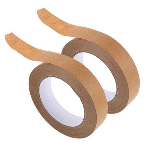 Gatuida 2st Klebeband Schleifen Gummiertes Papierband Braunes Packband Recycelbares Verpackungsband Kraftband Für Karton Braunes Papierband Zum Beschriften Rahmenband Brown Kraftpapier von Gatuida