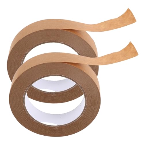 Gatuida 2st Klebeband Schleifen Nachhaltiges Verpackungsband Kraftband Für Kartons Gummiertes Papierband Braunes Gummiband Malerband Zum Lackieren Kraftband Mit Kleber Kraftpapier Brown von Gatuida