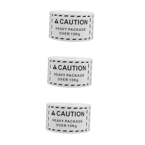 Gatuida 3 Rollen Aufkleber für Übergewicht packing labels adhesive labels white labels moving labels Schwerlastetiketten selbstklebende Warnschilder Kupferplattenaufkleber Weiß von Gatuida