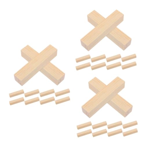 Gatuida 3 Sätze Holzmaterial Diy Holzschnitzmaterial Rechteckige Holzleisten Langer Stock Holzhandwerksholz Blockstift Handwerk Holz Dübelstangen Aus Hartholz Holzdübel 10 Stück * 3 von Gatuida