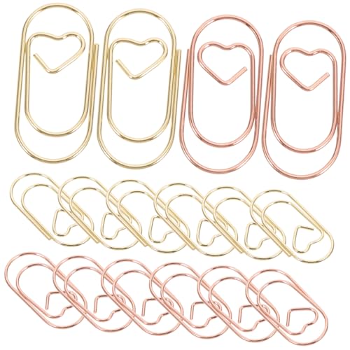 Gatuida 30 Stück Teiliges Herzförmige Büroklammern aus Dekorative Roségold und Goldfarbene Papierclips für Büro Scrapbooking Kalendermarkierung und Dokumentenorganisation Gatuida 30 Stück Teiliges Herzförmige Büroklammern aus Dekorative Roségold und Goldfarbene Papierclips für Büro Scrapbooking Kalendermarkierung und Dokumentenorganisation von Gatuida