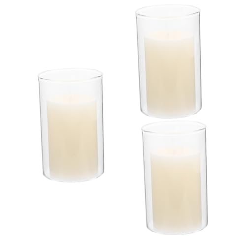 Gatuida 3St hochzeitsdeko kollege candle light dinner candle liner schmilzt schwimmendes Teelicht Strudel kerzenständer kerzenhalter festliche Kerzendekoration bequeme Teelichter Glas Weiß von Gatuida